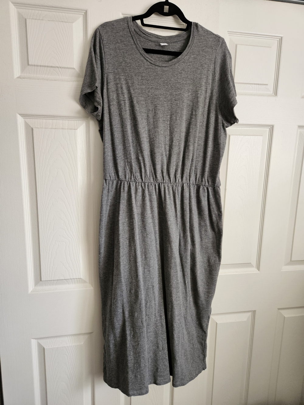 Old Navy Heather Grey Short-Sleeve Midi Dress
